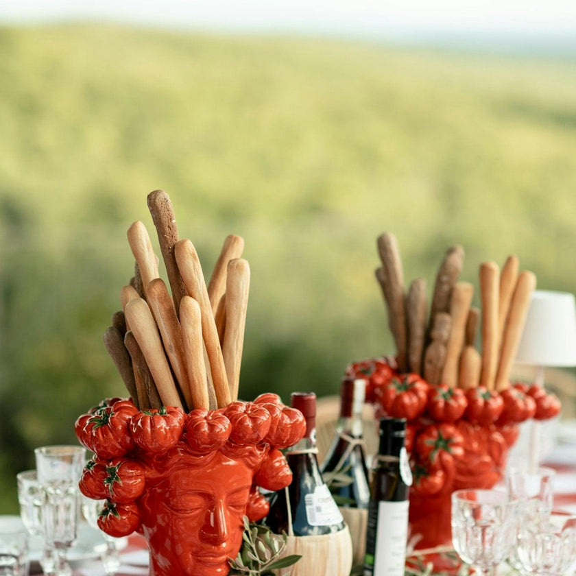 Giardino Reversible Tablecloth in Rosso/Rosa