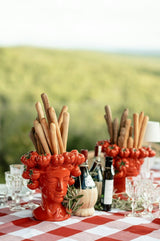 Giardino Reversible Tablecloth in Rosso/Rosa