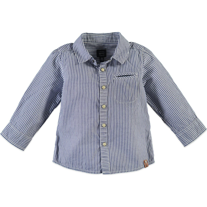 Classic Crew Neck Button-Up Shirt