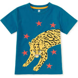 Ocelot Pounce Double Sided Graphic Tee, Blue