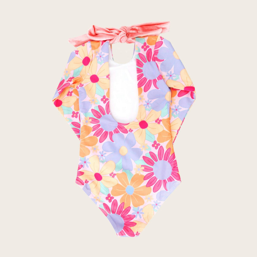 Playa Del Rey Floral One Piece Long Sleeve