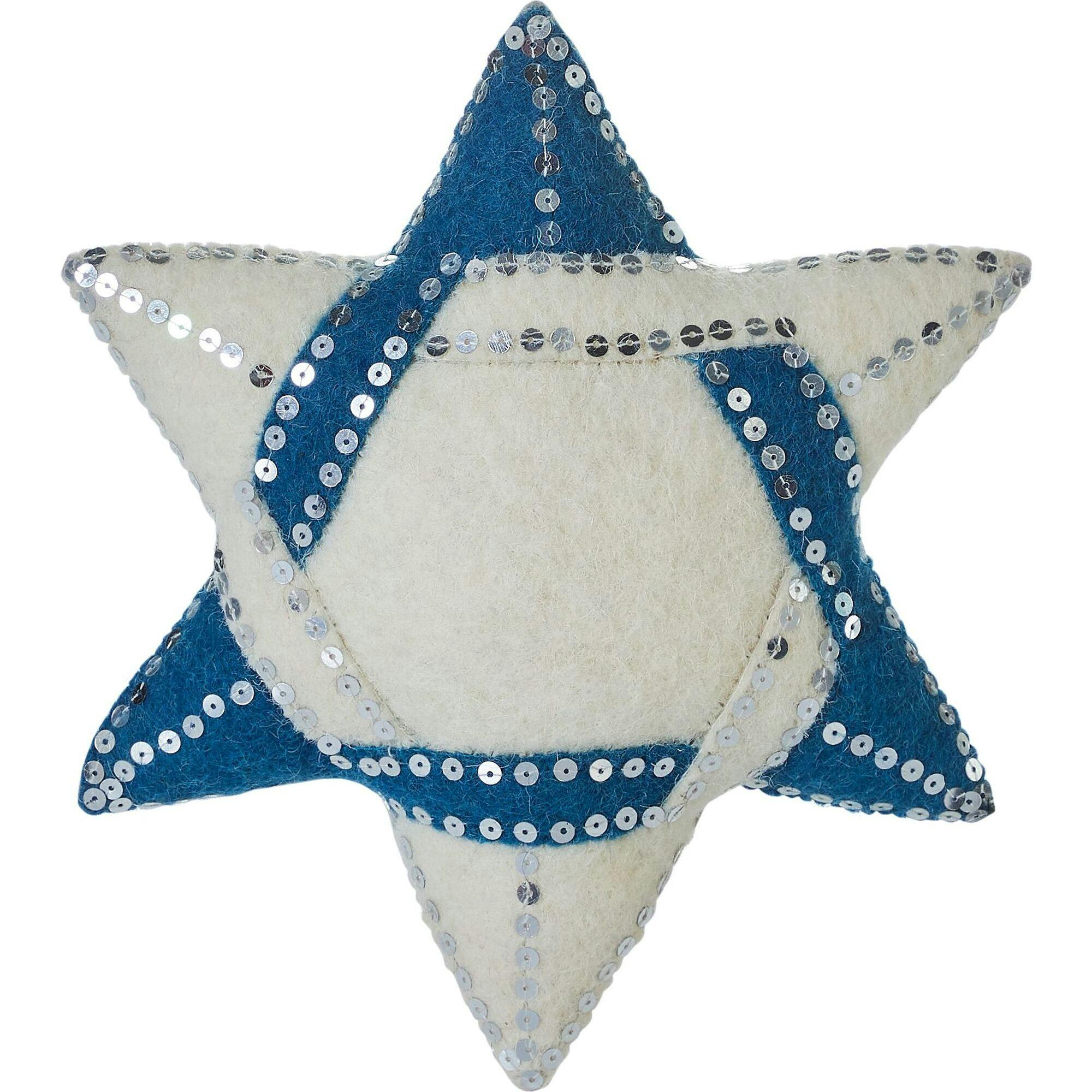 Handmade Hand Felted Wool Christmas Tree Topper - Star of David