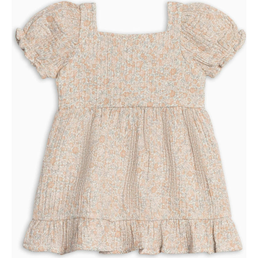 Celine Muslin Square Neck Dress - Belmont Floral / Shell + Powder