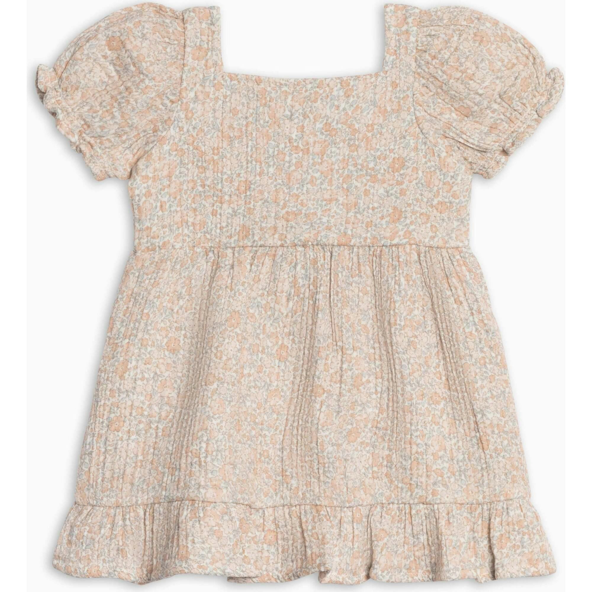 Celine Muslin Square Neck Dress - Belmont Floral / Shell + Powder