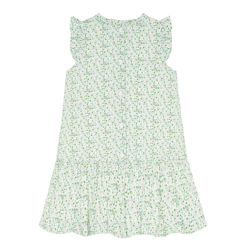girls sea marsh floral drop waist dress