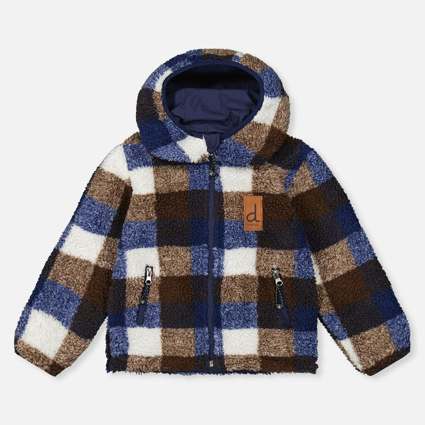 Reversible Mid-Season Jacket Dark Blue And Brown