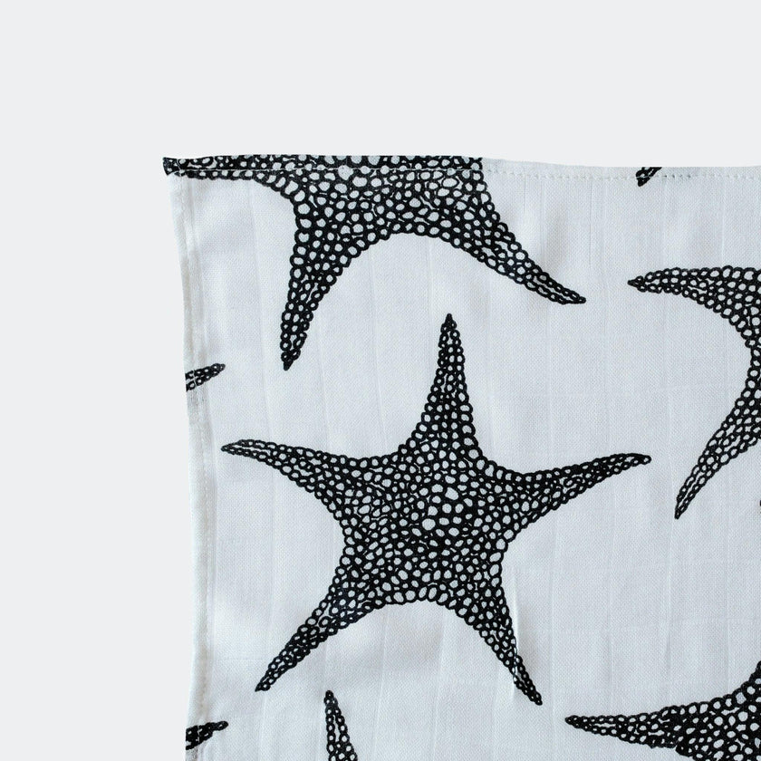 XL Starfish Print Muslin Multi-Purpose Square Blanket