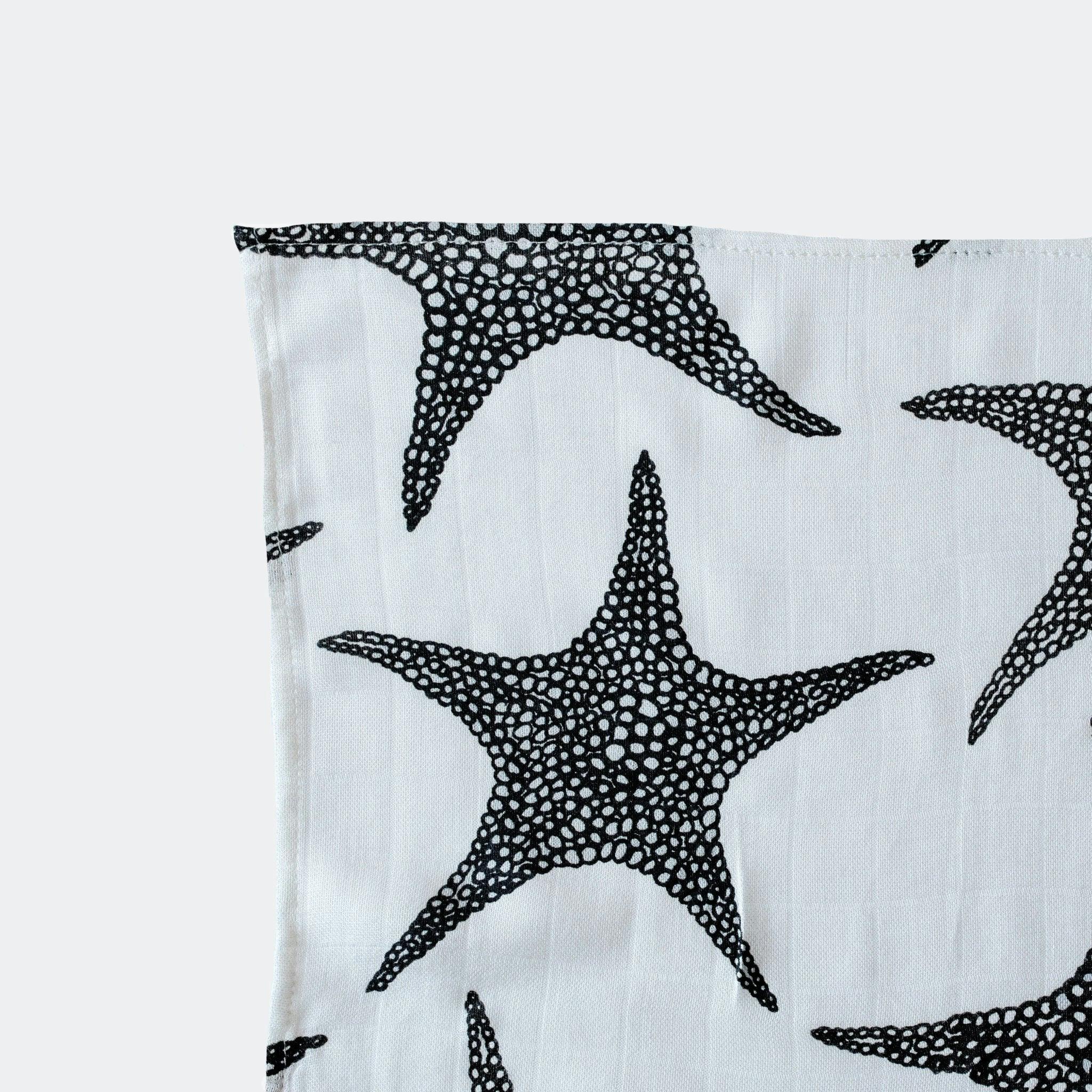 XL Starfish Print Muslin Multi-Purpose Square Blanket