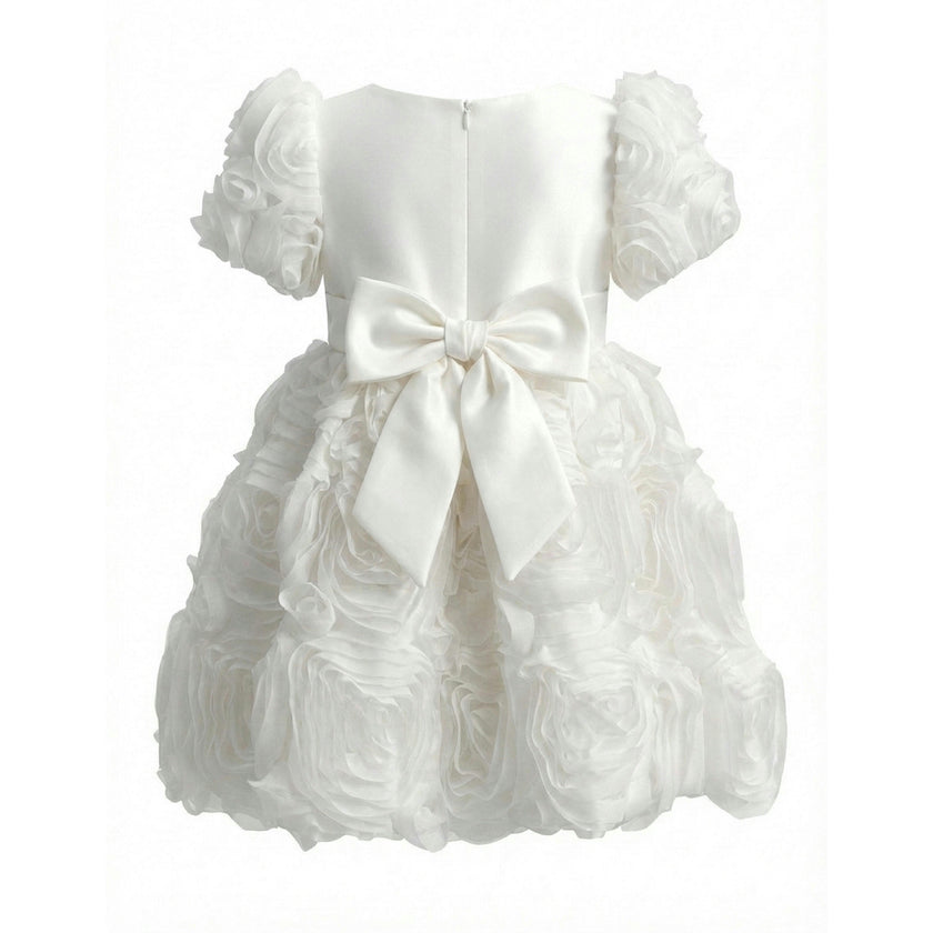White Bow Rosette Dress