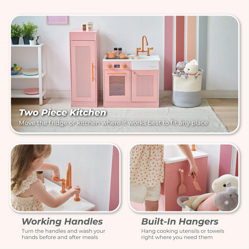 Teamson Kids Little Chef Chester Wooden Play Kitchen With 12 Accessories
