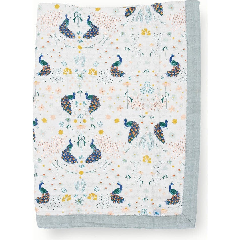 Cotton Muslin Baby Quilt - Peacock