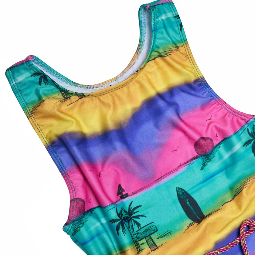 T-Back Belted One Piece (Camp Cove Print)
