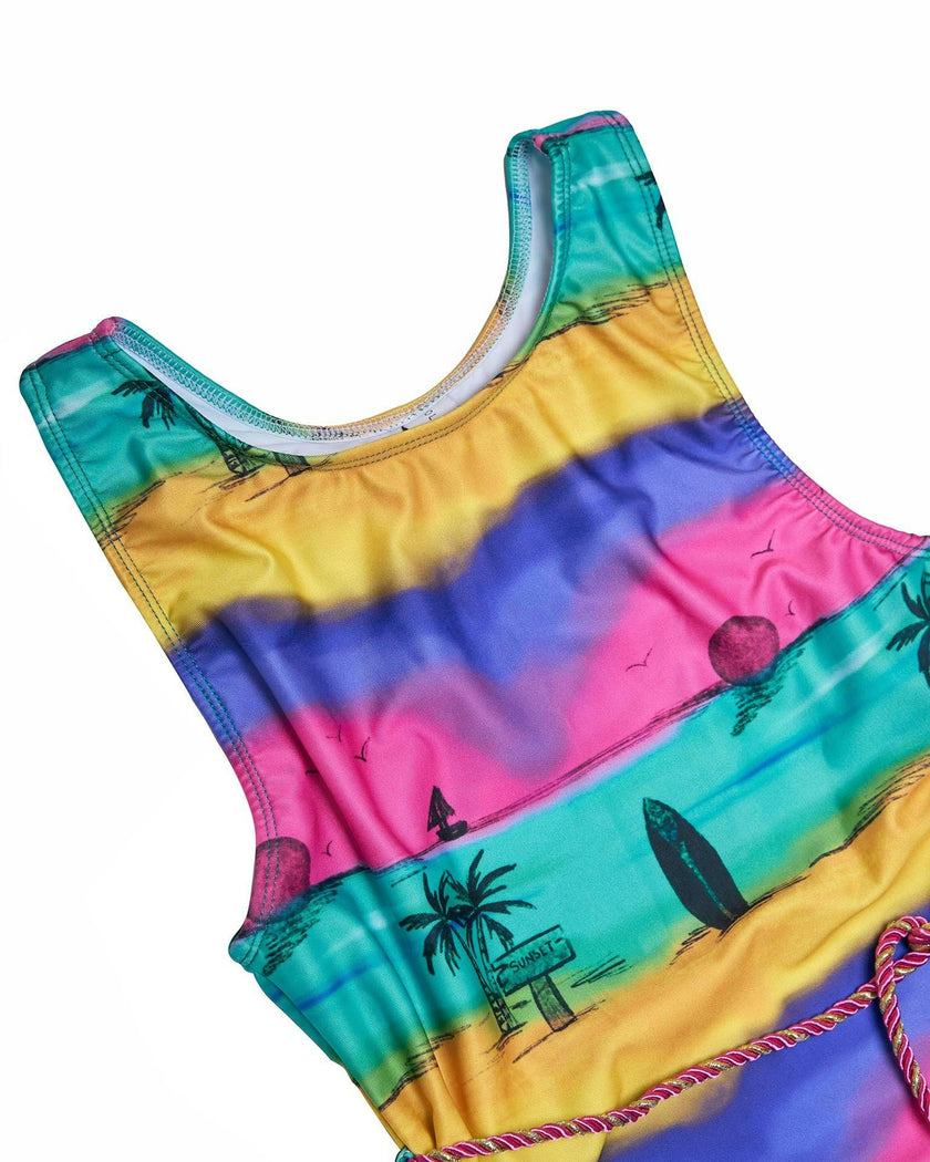 T-Back Belted One Piece (Camp Cove Print)