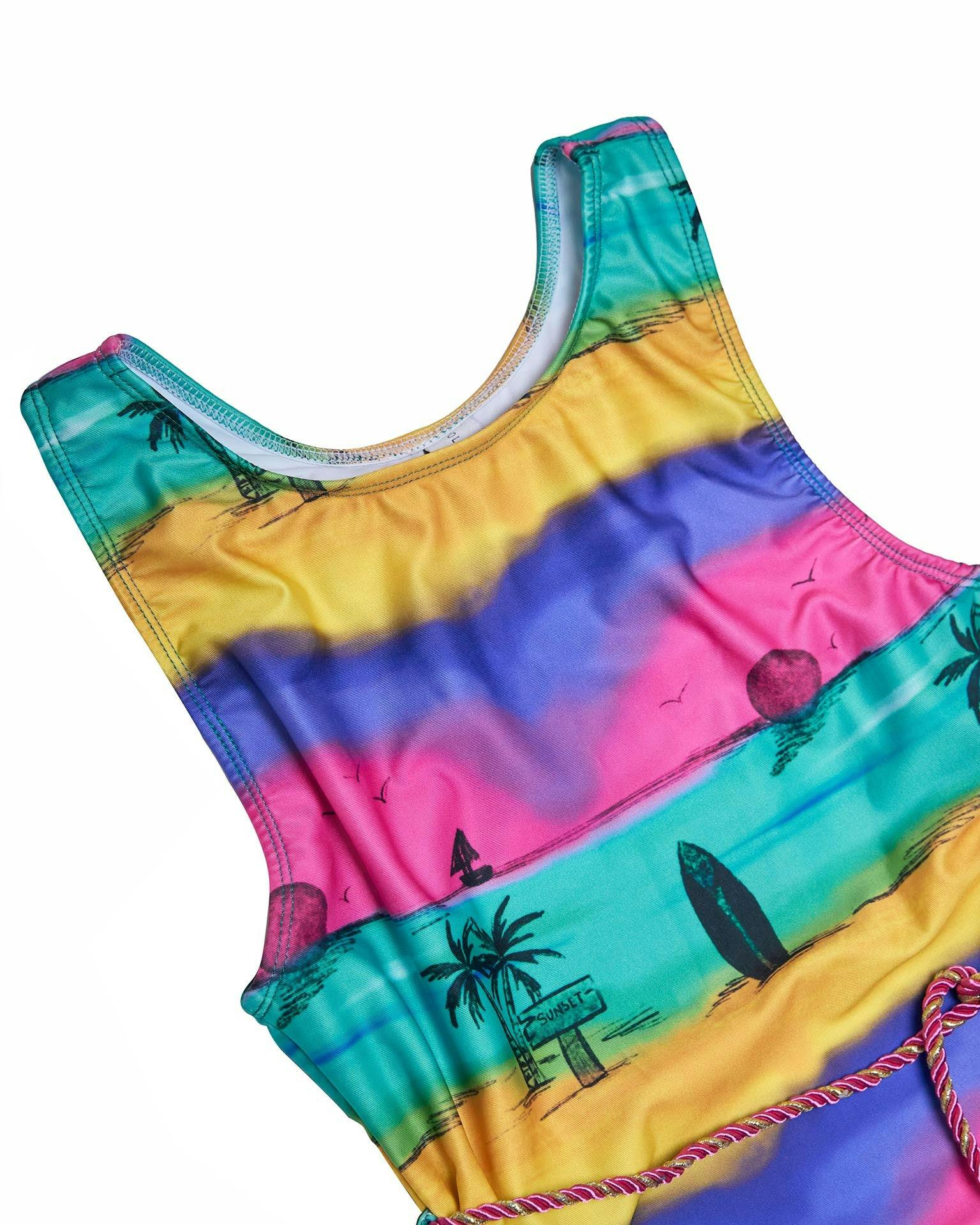 T-Back Belted One Piece (Camp Cove Print)