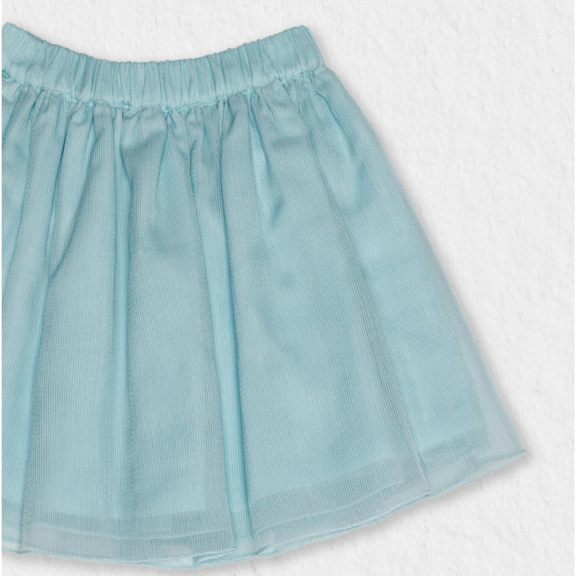 Philo Girl Skirt, Aqua Tulle