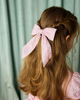 Extra Large Bow Hair Clip in Pink Floral