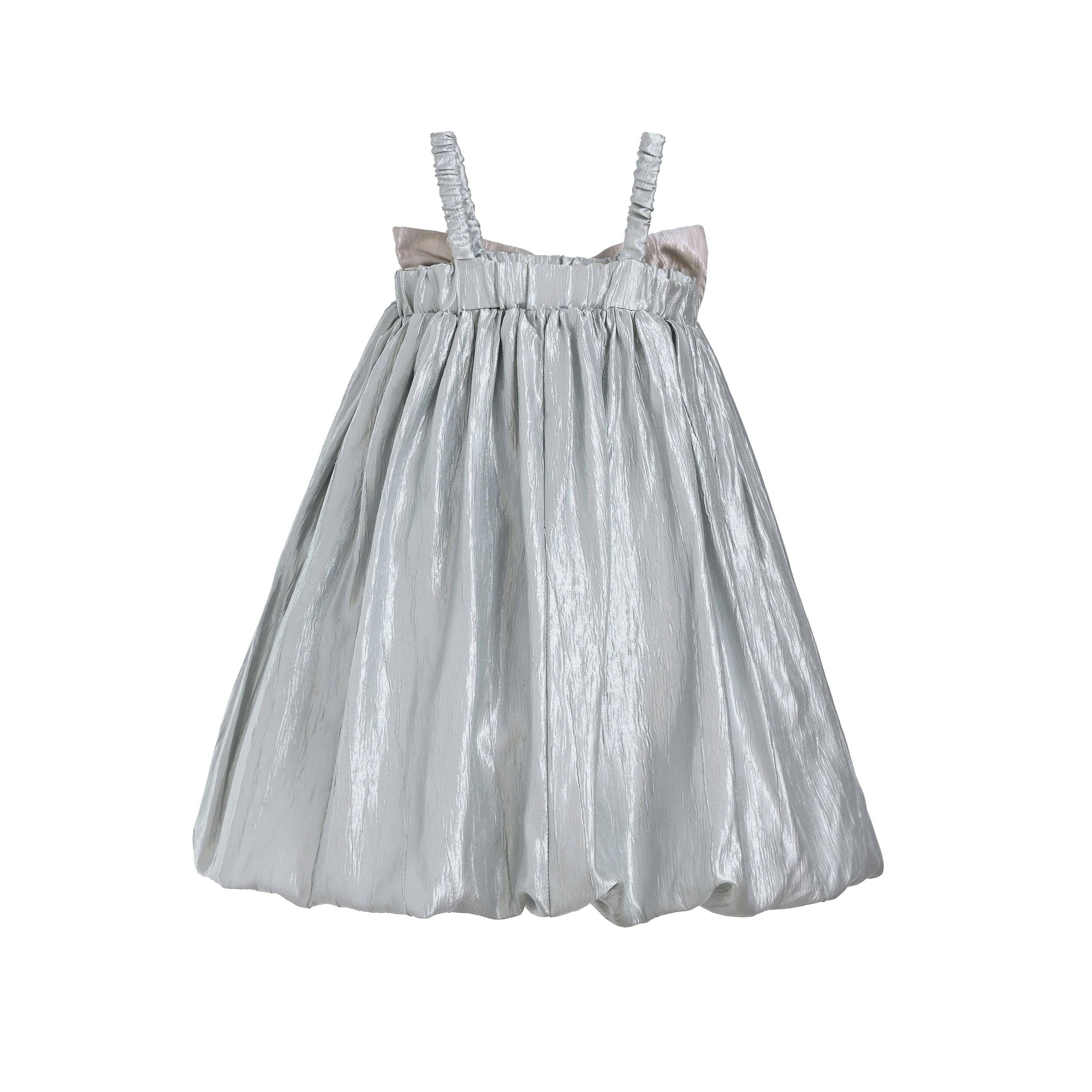 Silver Shining Satin Dress