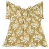 Gold Floral Organic Cotton Dress & Bloomer Set