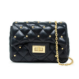 Classic Quilted Stud Flap Mini Handbag
