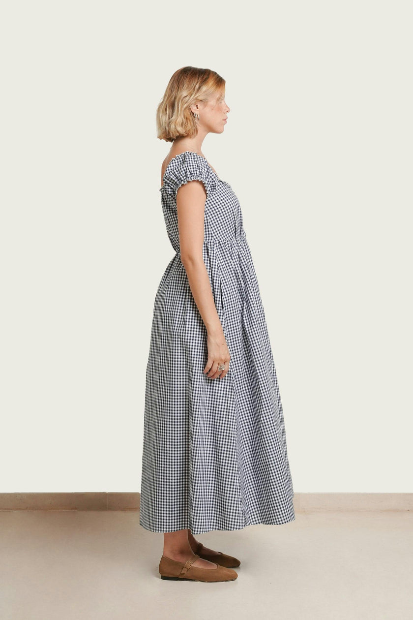 Lily Gingham Maternity & Nursing Dress