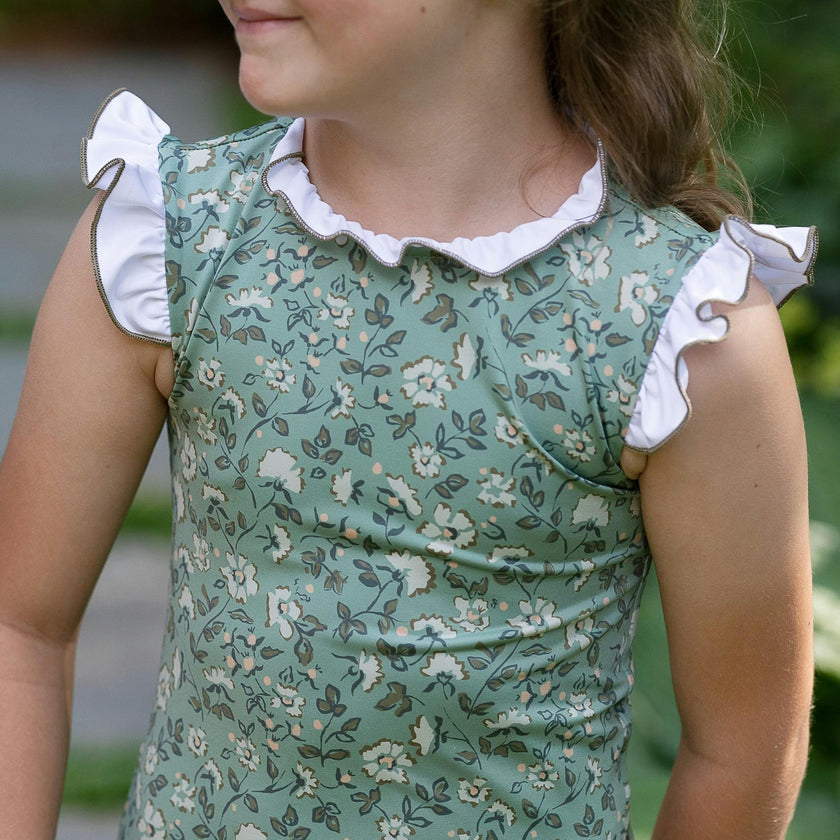 Bingley Suit in Mimosa Flower Teal