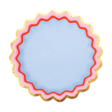 Packed Party Rainbow Ric Rac 10ct Paper Dessert Plates | Gold Foil Scalloped 5-Color Mix Party Plates | 8 Inch Birthday Plates
