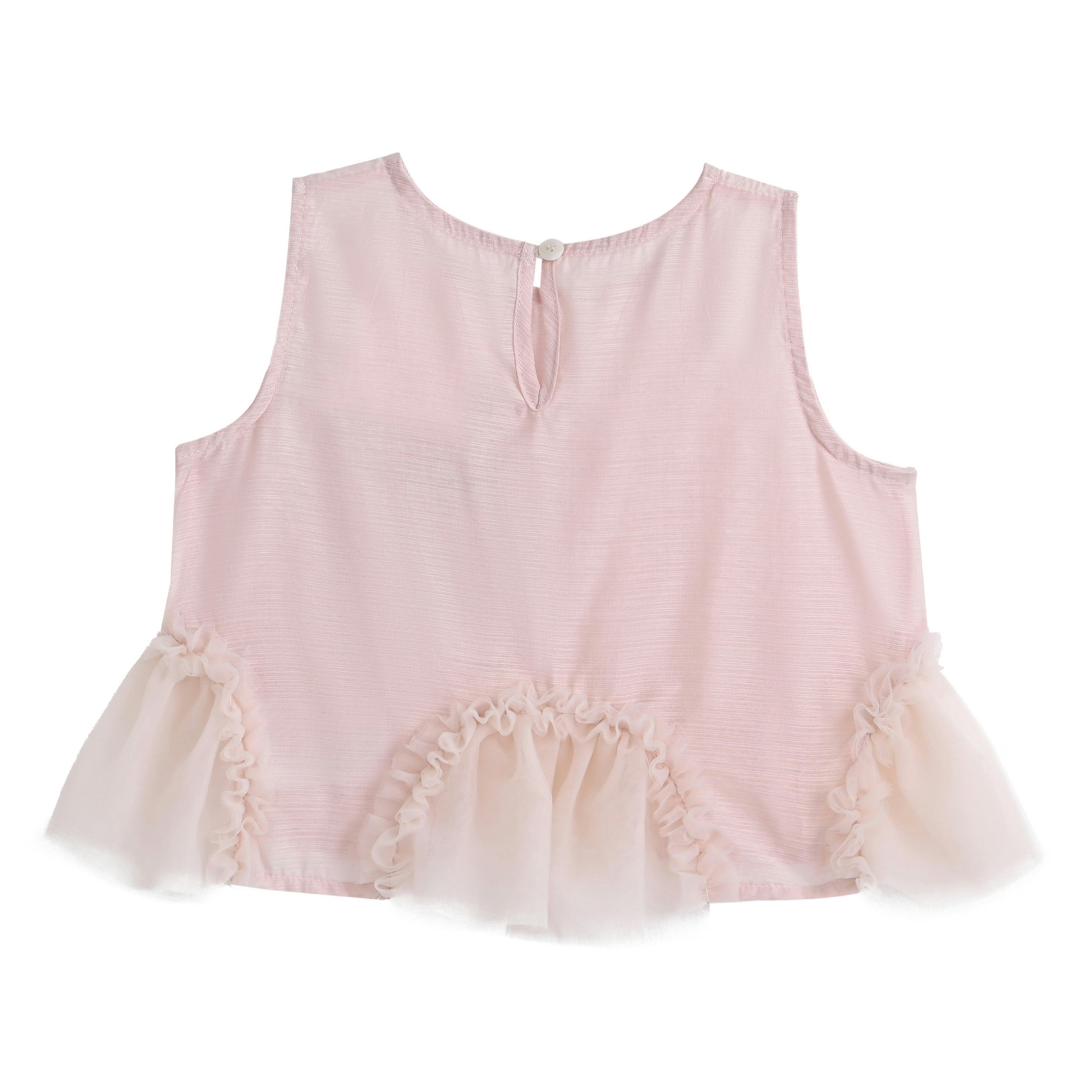 Pink Tulle Ruffle Skirt Set