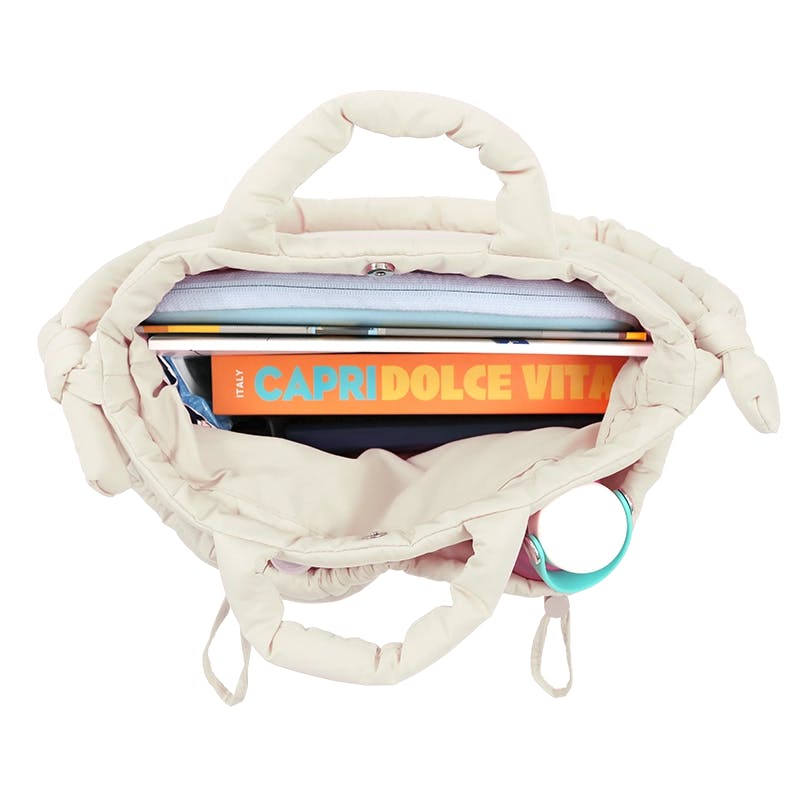 Puffy Tote in Beige