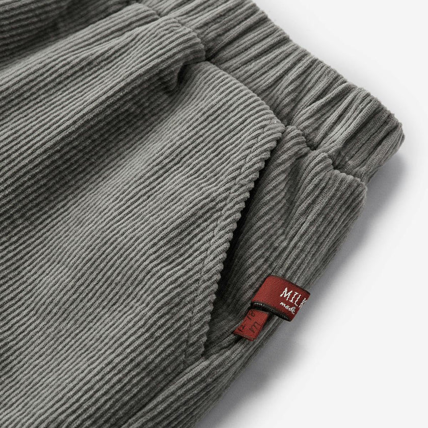 Grey Corduroy Pocket Pants