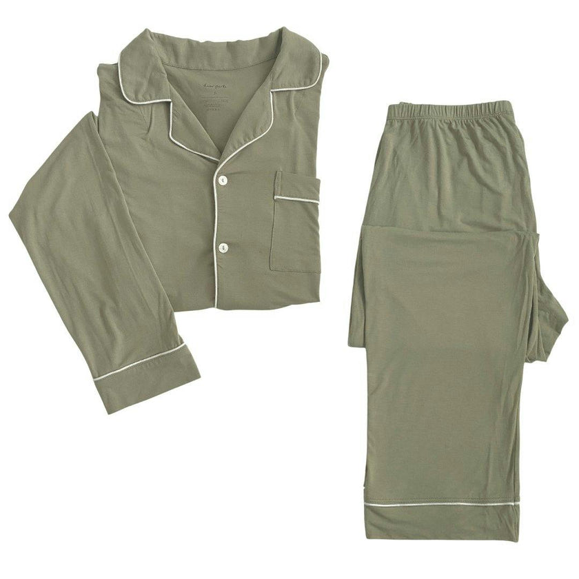 Women's Gingham Long Sleeve Piped Pajama Set