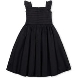 Organic Pleated Bodice Sateen Party Dress, Black
