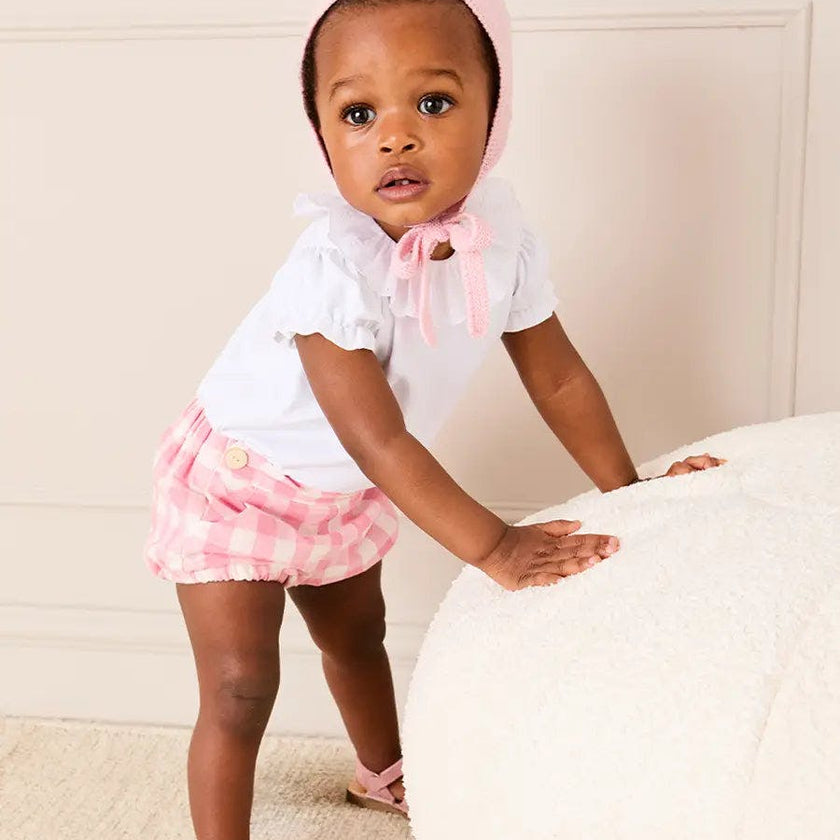 Broderie Anglaise Frill Collar Bodysuit in White (1mth-3yrs)