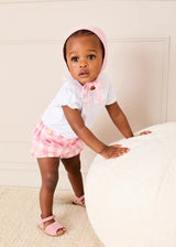 Catherine Gingham Button Detail Bloomers in Pink (3mths-2yrs)