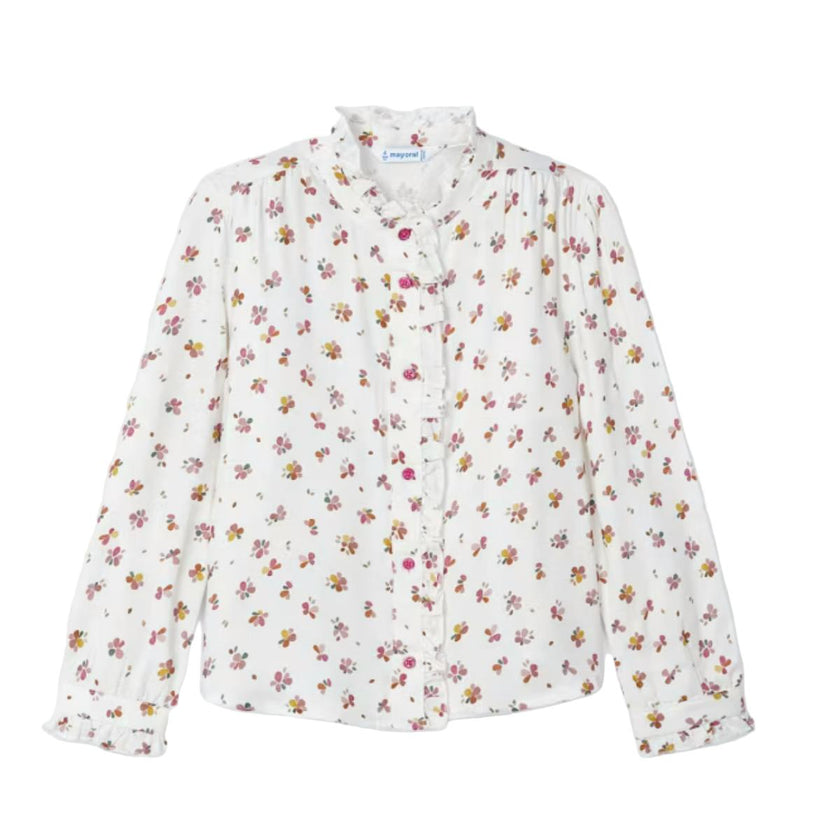 Girl Ruffle Print Blouse