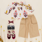 Girls Kalani Button Up Top - Harvest Dandelion