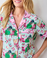 Mah Jongg Menagerie - Short PJ Set - Pale Jade