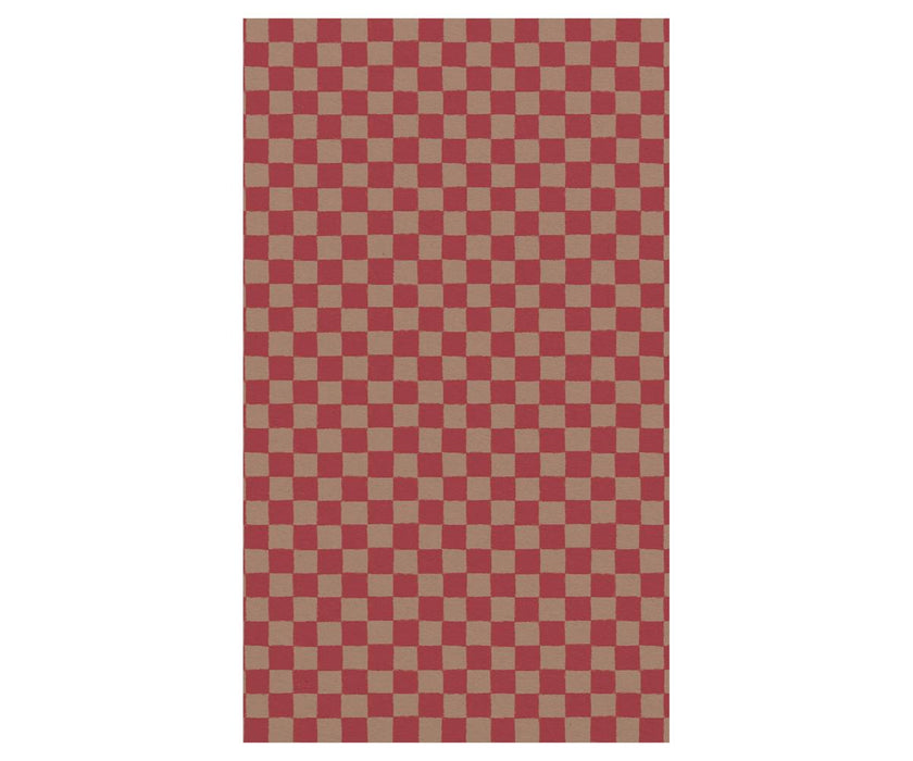Gift wrap, 10 m - Checker - Powder/Red