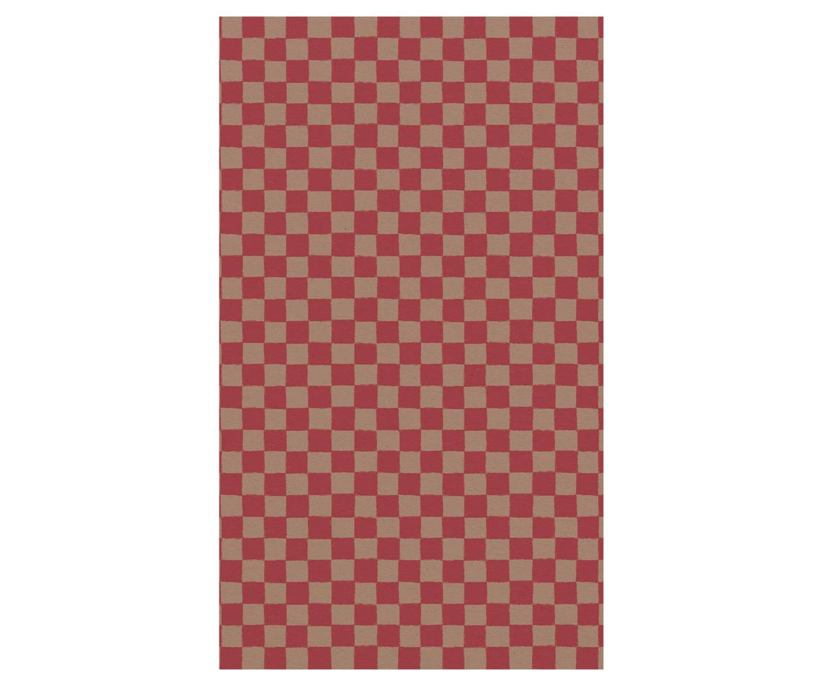 Gift wrap, 10 m - Checker - Powder/Red