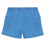 BONTON Clovis Frill Pocket Shorts - Chambray