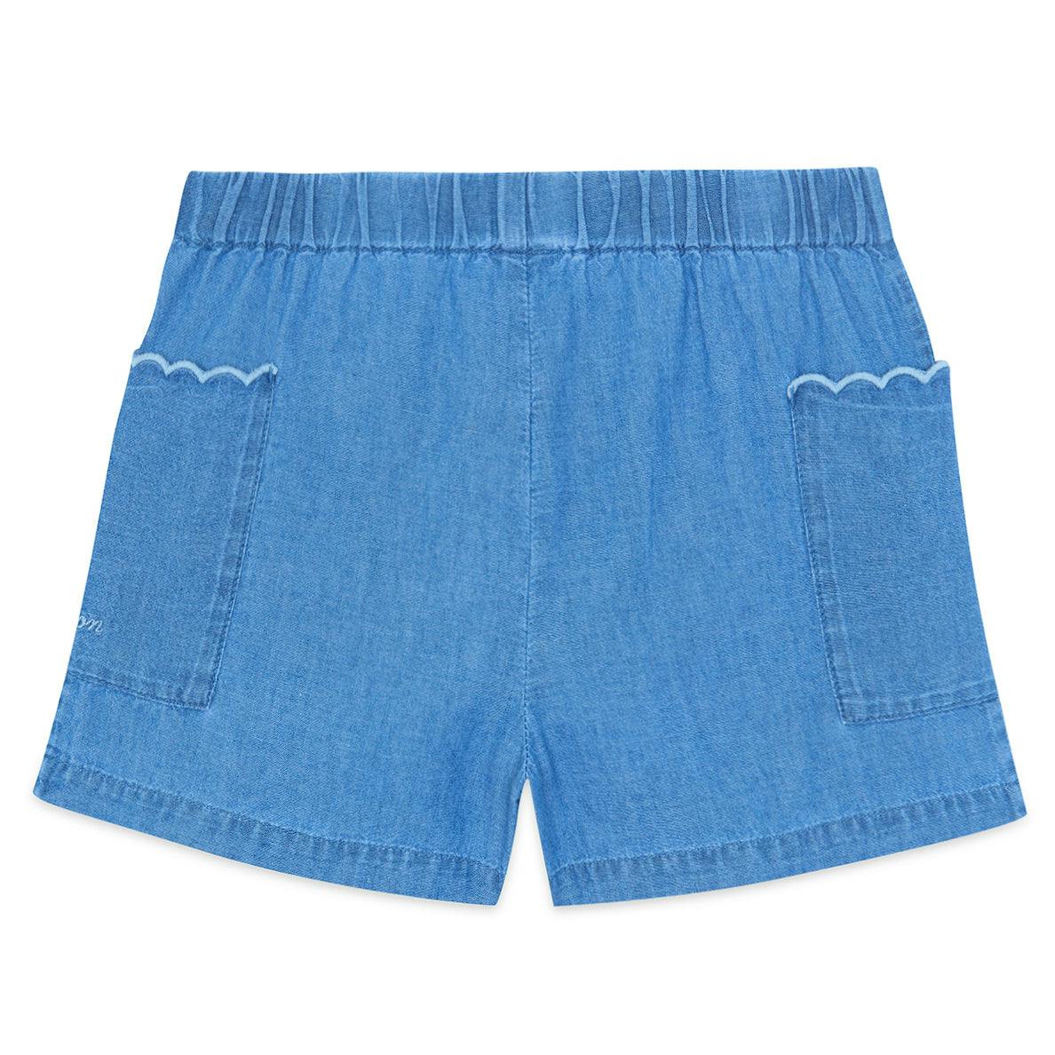 BONTON Clovis Frill Pocket Shorts - Chambray