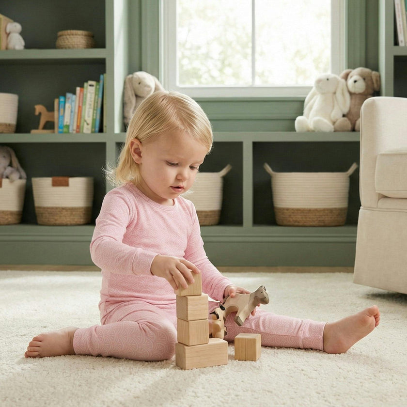 Pink Symphony Bamboo Toddler Pajama Set