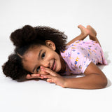 The Eye Pink Bamboo Girls' Short Sleeve Dress