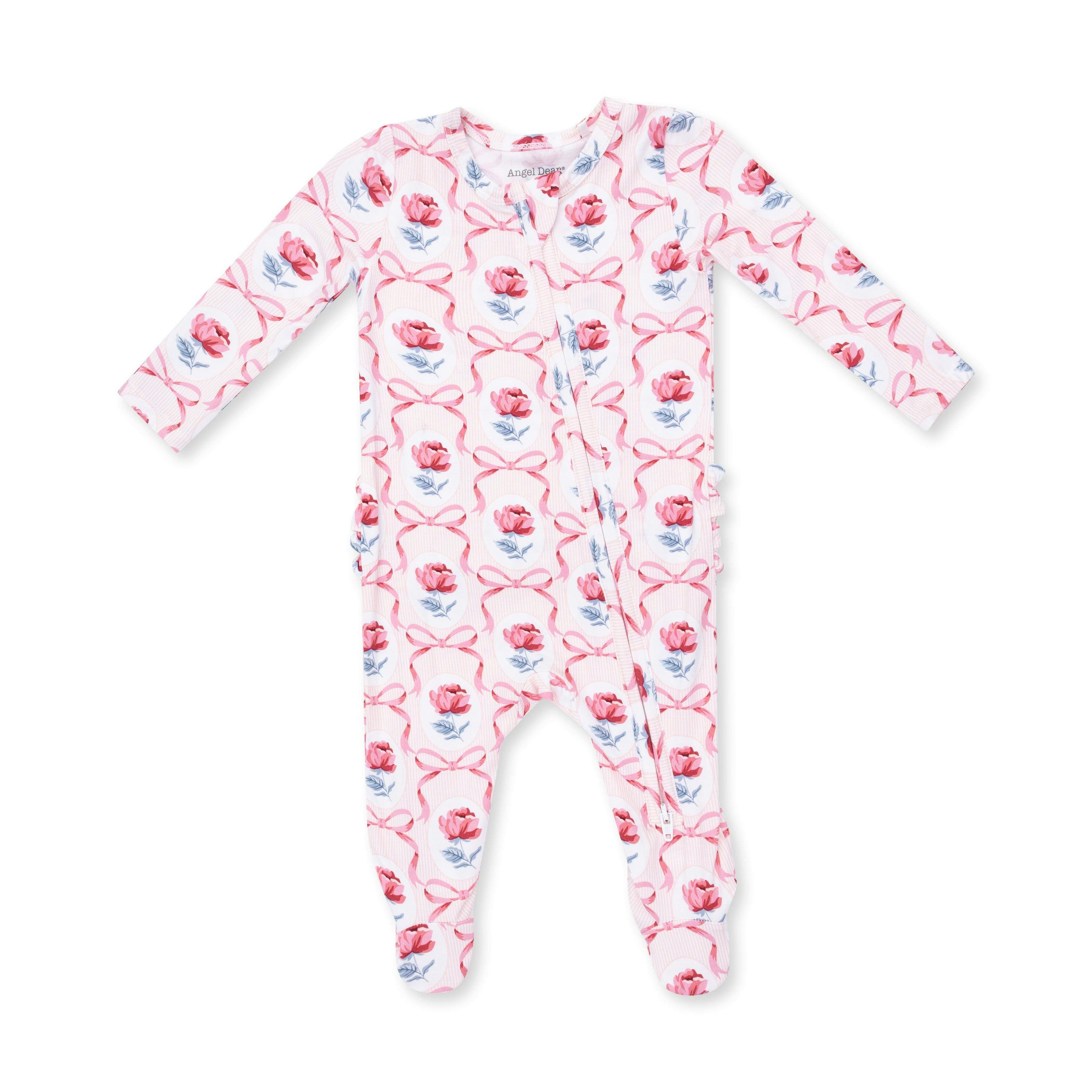 Leslie Rose - 2 Way Ruffle Back Zipper Footie