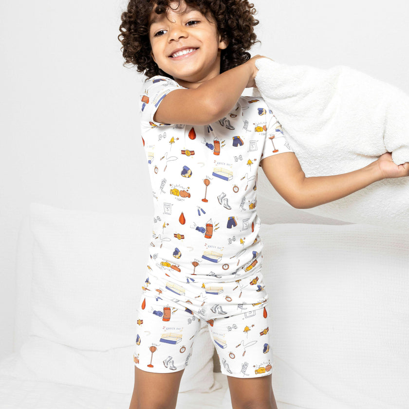 Boxing Bamboo Kids Pajama Short Set