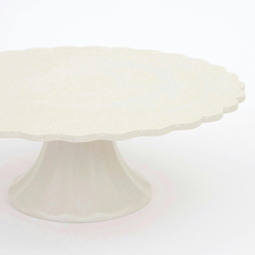 Small Cream Reusable Bamboo Cake Stand