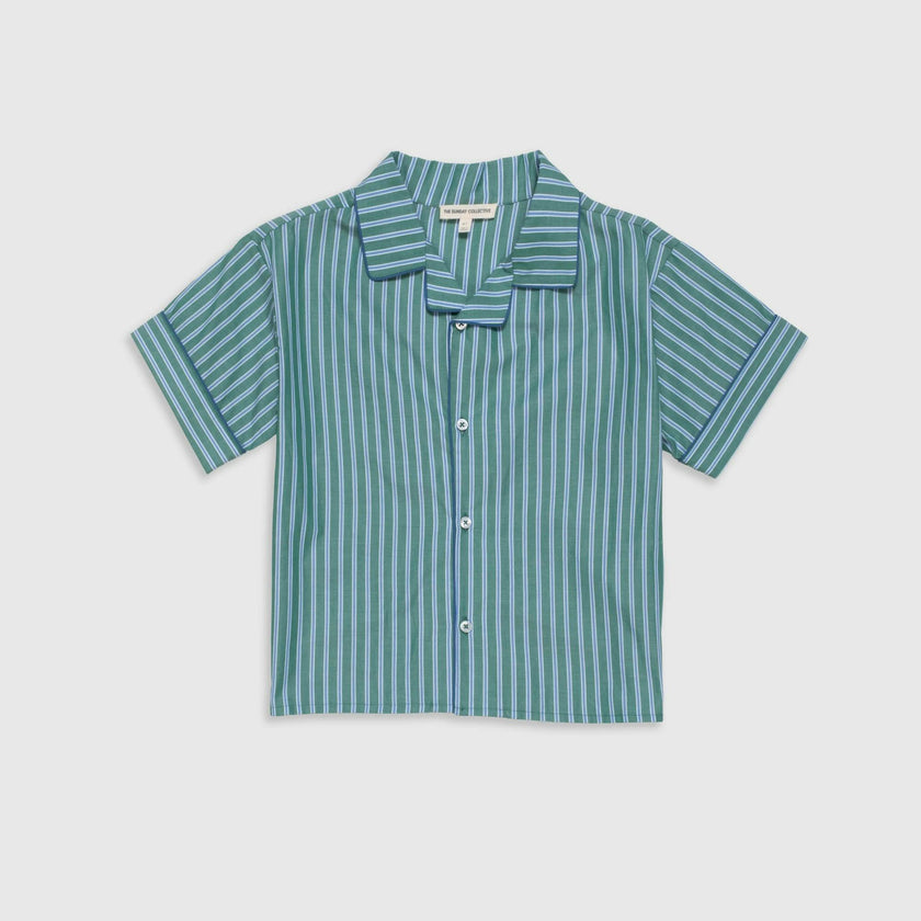 Bowling Shirt in Cucumber Stripe