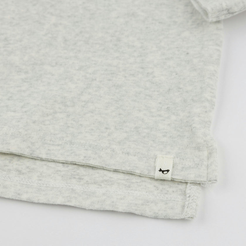 Denim "dude" Applique Raw Edge Baby Rib Tee
