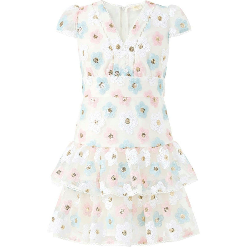 Gabrielle Frill Sequin Mini Dress
