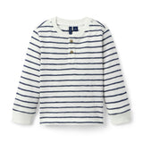 Striped Henley Tee, multicolor