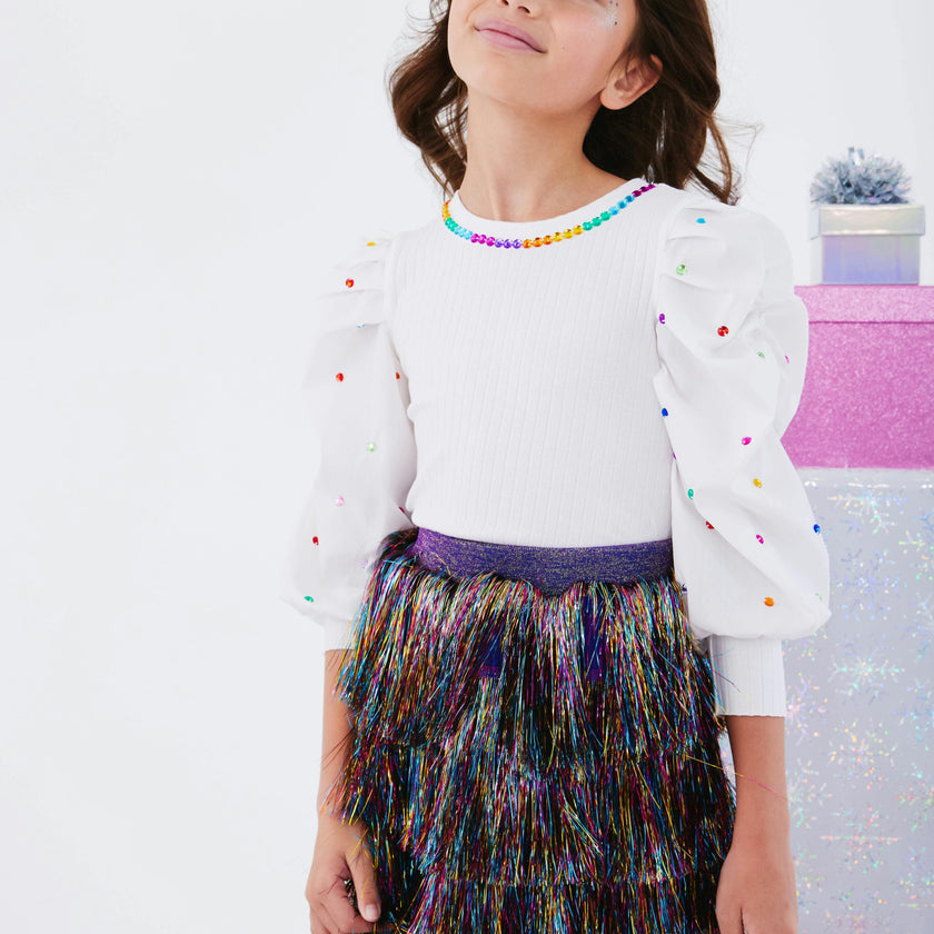 Gem Queen Puff Sleeve Blouse